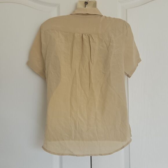 Banana Republic 100% Silk Short Sleeves Top Champagne XS - Picture 4 of 16